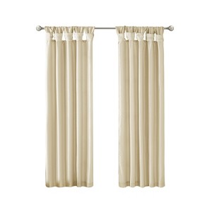 DSVIMOY Curtain Panels, Twist Tab Total Blackout Window Curtain Panel for Living Room, Bedroom, Champagne, 95"*50"*0.13" - 1 of 4