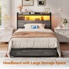 Aheaplus Storage Headboard, Head Board with Charge Station and LED Light - 2 of 4