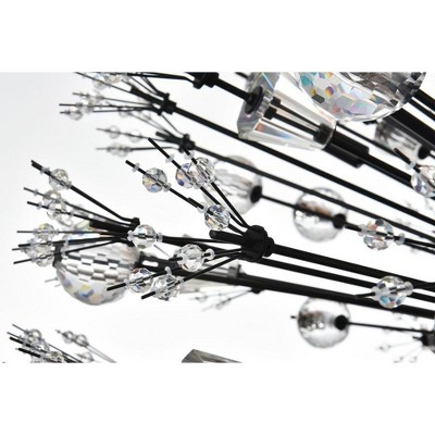 Vera Modern Black Crystal and Metal 38-Light Pendant