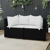 vidaXL Patio Corner Sofa Black PE rattan, powder-coated steel, polyester - 2 of 4