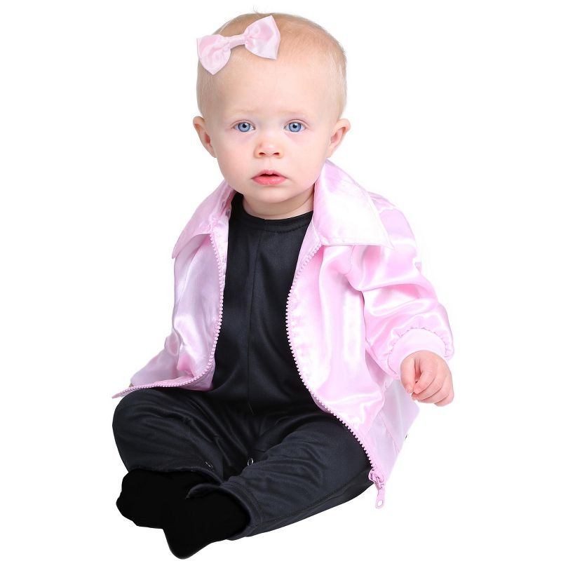 HalloweenCostumes.com 12-18 Months  Girl  Grease Pink Ladies Costume for Babies., Black/Pink, 1 of 4