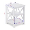 Costway 2PC 3-Tier Nightstand End Table Storage Display Shelf Living Room Furni White - 3 of 4