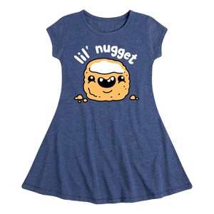Girls' - Instant Message - Lil Nugget Fit & Flair Cap Sleeve Graphic Dress - 1 of 4