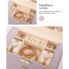 Synthetic Leather Huge Jewelry Box Mirrored Watch Organizer Necklace Ring Earring Storage Lockable - 4 of 4
