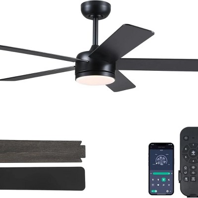 46 Inches Downrod ceiling Fan with Light,Reversible Wind,Timer Setting