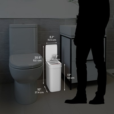 White 3 Gallon Touchless Plastic Kitchen Trash Can