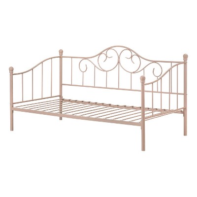HomeStock Metal Daybed with Metal Slats Pink Lily rose
