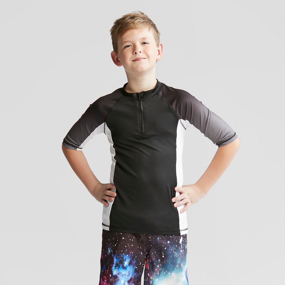 Boys' Quarter Zip Rash Guard - Cat & Jack Black XL