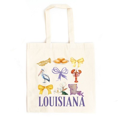 City Creek Prints Coquette Louisiana Chart Canvas Tote Bag - 15x16 - Natural