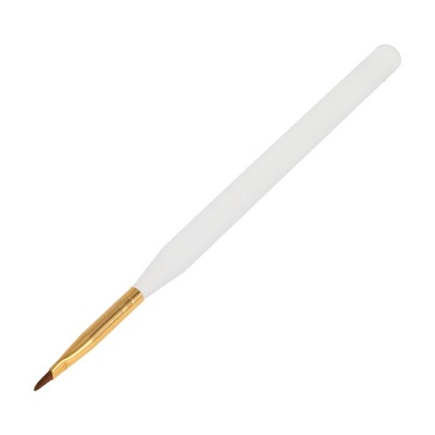 Unique Bargains Petal Nail Painting Brushes for Home DIY Polish Painting Gold Tone Clear White