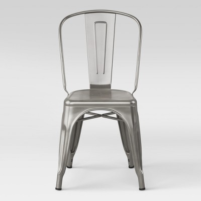 Carlisle High Back Fully Assembled Metal Dining Chair Silver - Threshold™