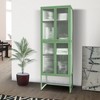 4-Door Tempered Glass Cabinet with 4 Glass Doors Adjustable Shelves U-Shaped Leg - 2 of 4