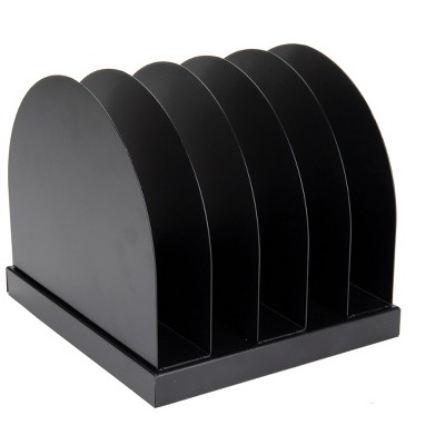 Mind Reader 5-Section Metal File Organizer, Black