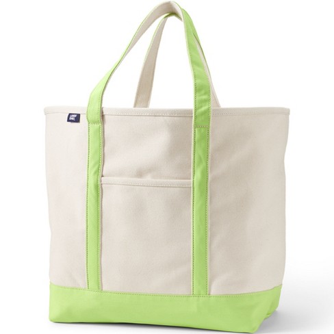 Lands' End Open Top Canvas Long Handle Extra Large Tote Bag
