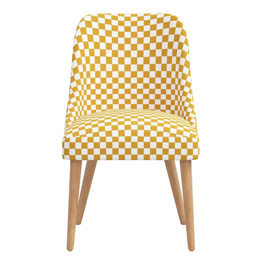 Skyline Furniture Sherrie Upholstered Dining Chair Checkerboard Yellow: Cotton Fabric, Pine Frame, Spot Clean