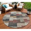Orange Copper And Charcoal Geometric Washable Indoor Outdoor Area Rug - 2 of 4