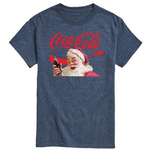 Men's - Coca Cola - Santa Closeup Coca Cola Logo Short Sleeve Graphic T-Shirt - 1 of 4