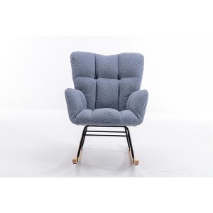 COWLOWN Teddy Fabric Rocking Glider Nursery Chair, 250LBS Capacity for Living Room/Bedroom Indoor - 1 of 4
