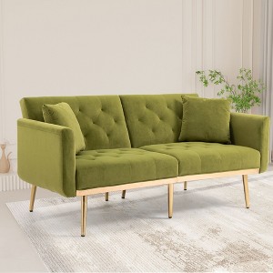 NicBex 65 Inch Loveseat,Modern Comfy Velvet Loveseat Sofa with Metal Feet,Accent 2-Seater Couch for Living Room - 1 of 4