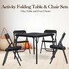 Metal Folding Chairs and Table, Leather Padded Folding Chairs with Comfortable Cushion, Upholstered Activity Table Set for Eating, Reading, Playing - 2 of 4