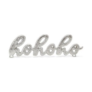 HomeRoots 9" Silver Cast Iron Christmas Tabletop Sign - 1 of 4