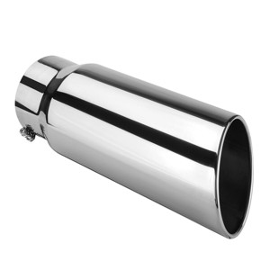 GOTGELIF 5" Inlet 6" Outlet 15" Long Stainless Steel Car Exhaust Tip Exhaust Muffler with Rolled Edge - 1 of 4