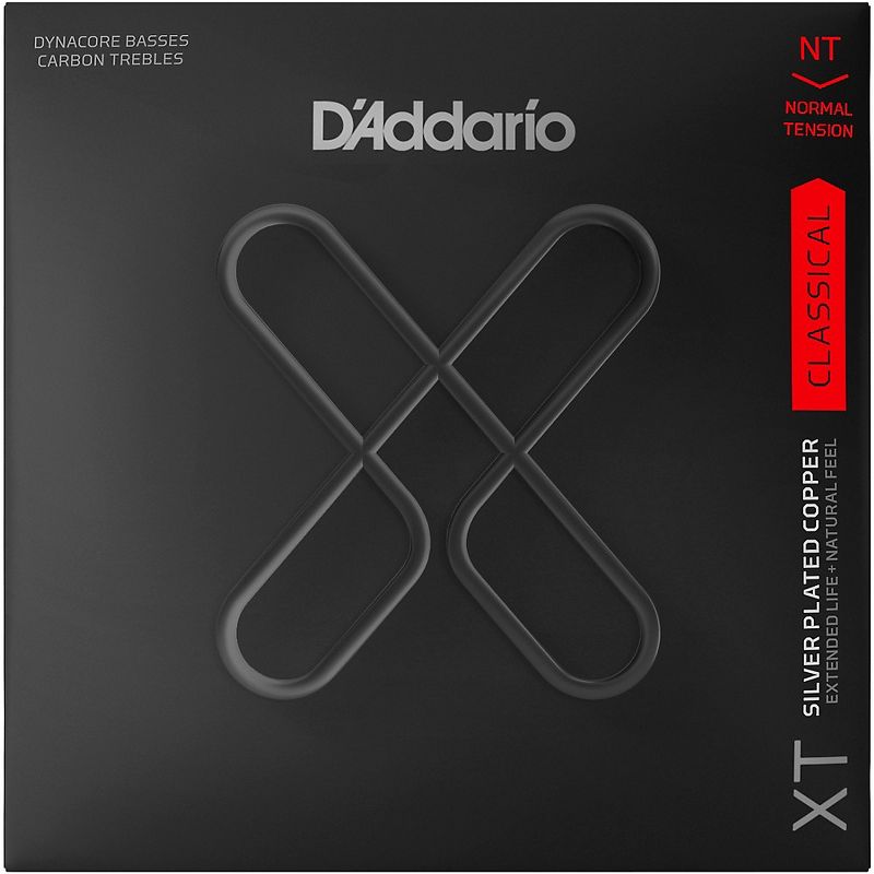 D'Addario XT Silver-Plated Copper Dynacore Classical Guitar Strings, Normal Tension, Light 24-44w, 1 of 3