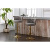 21" Velvet Adjustable Swivel Counter Height Bar Stools Set of 2 with Footrest and Metal Legs for Kitchen or Dining Room - 4 of 4