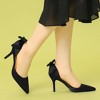 Allegra K Women's Satin Upper Pointed Toe Bow Decor Stiletto Heels Pumps - 2 of 4