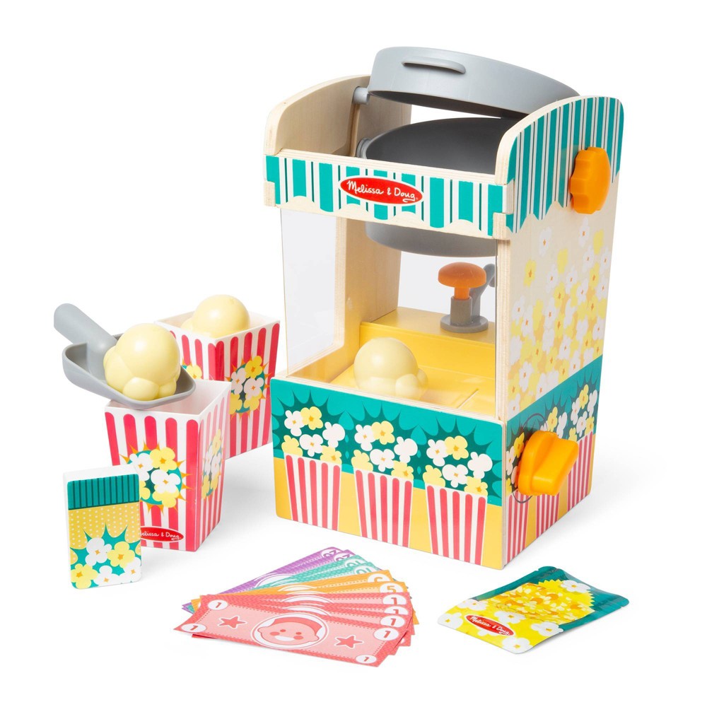 Melissa & Doug Fun at the Fair! Wooden Popcorn Popping Play Food Set