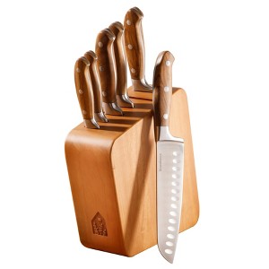 Bloomhouse 7 Piece Italian Olive Wood Knife Block Set w/ German Forged Steel Knives - 1 of 4