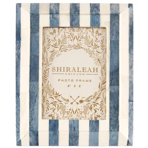 Shiraleah Portofino Stripe 4x6 Picture Frame, Blue - 1 of 4