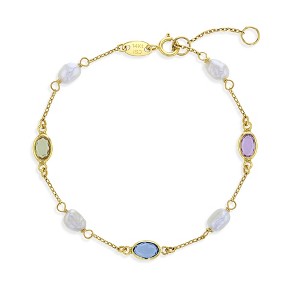 Freshwater Pearls and CZ Bracelet 14k Gold - In Season Jewelry - 1 of 3