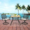 Costway 2PCS Patio 360° Swivel Dining Chairs Lattice Rocker Cushioned Armrest - 3 of 4