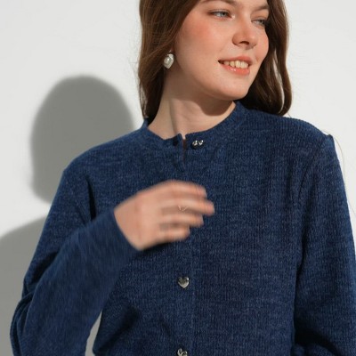 Women's Metal Heart Button Cardigan Sweater - Wild Fable™ : Target