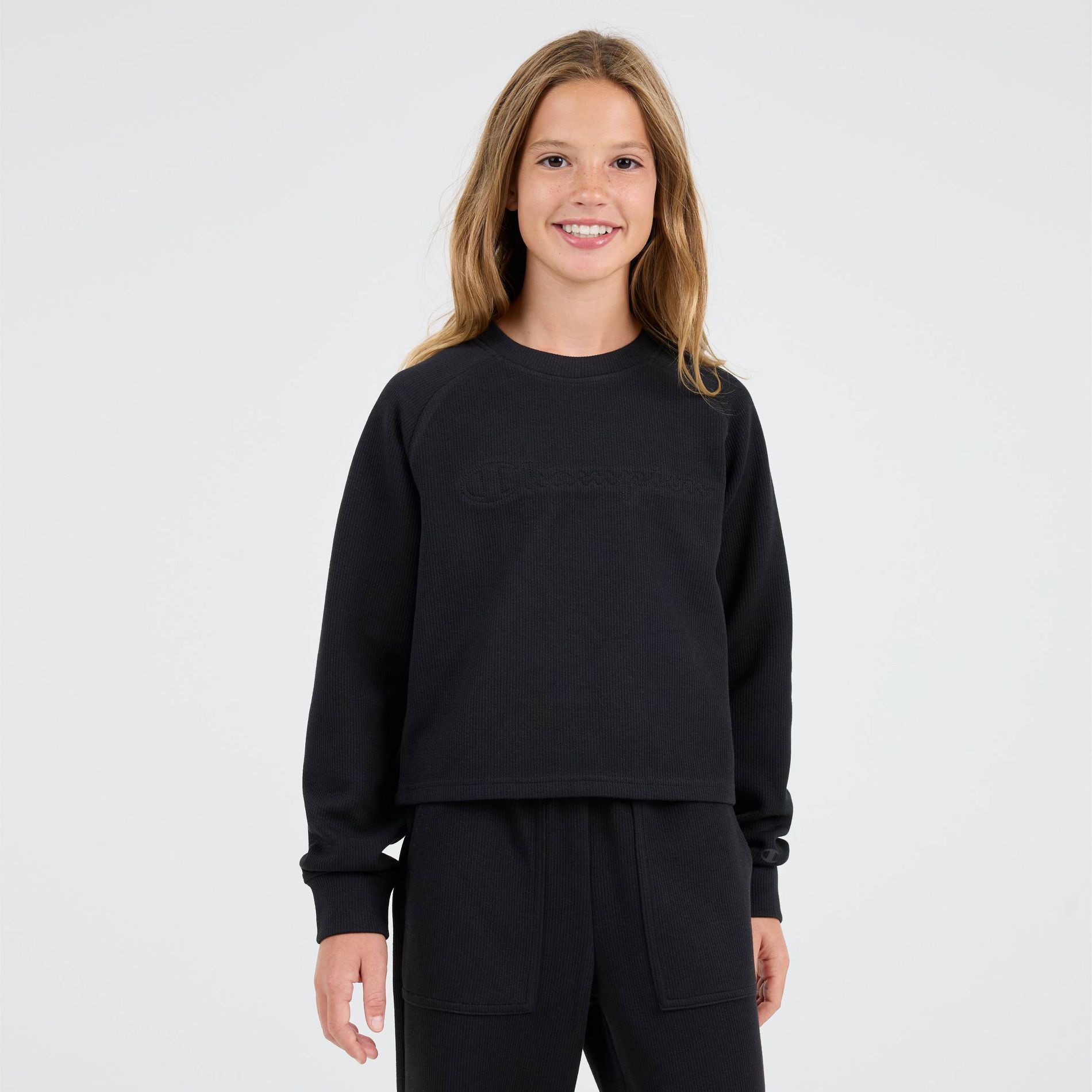 Champion Girls' Long Sleeve Ribbed T-Shirt