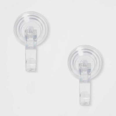 Photo 1 of 2pk PowerLock Suction Hooks Clear - Room Essentials&#8482;
