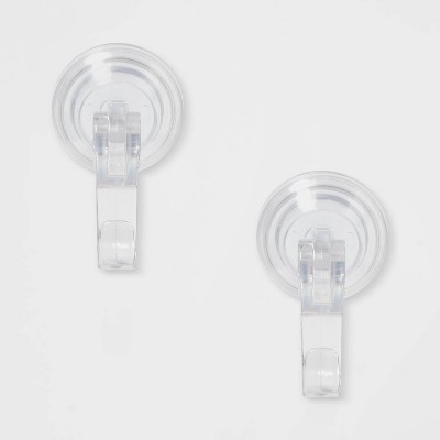 2pk PowerLock Suction Hooks Clear - Room Essentials™