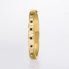 Ross-Simons 0.90 ct. t.w. Sapphire Roman Numeral Bangle Bracelet in 18kt Gold Over Sterling - 3 of 4