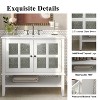 Mshliw 36" Bathroom Vanity with Ceramic Sink, Adjustable Shelf, Open Shelf, Solid Wood Legs & Soft-Close Hinges - 4 of 4