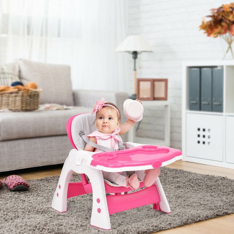 Costway Baby High Chair 3 in 1 Infant Table and Chair Set Convertible Play Table Seat Booster Toddler Feeding Tray, 2 of 10