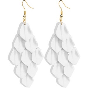 Acrylic Floral Tassel Earrings – Boho Long Flower Drop Statement Jewelry Gift for Women - 1 of 4