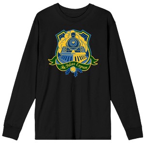 Polar Express Train Crest Men's Black Long Sleeve Shirt - 1 of 2