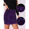 Allegra K Women's Sequin High Waist Stretchy Velvet Sparkle Party Bodycon Mini Skirt - 2 of 4