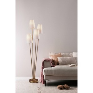 Wentworth Floor Lamp Natural - Adesso: Asymmetrical 4-Arm, Mid-Century Modern Design, Off-White Shades - 1 of 4