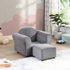 XIYUYEU Dining Room Chair, Kids Upholstered Couch with Two Cup Holder, Footrest, Backrest, Toddlers Velvet Recliner with Headrest and Footrest - 2 of 4