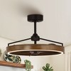Parrot Uncle 27" Rustic Black Downrod Mount Fandelier LED Ceiling Fan - 3 of 4