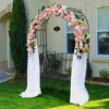 Tangkula Steel Garden Arch w/ 2-Seat Bench 6'7"H x 3'8"W Outdoor Arbor for Climbing Plants - 3 of 4