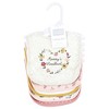 Hudson Baby Infant Girl Cotton Bibs, Soft Painted Floral, One Size - 2 of 4