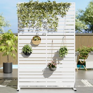 Dovelina Outdoor Freestanding Metal Privacy Screen Decorative Garden Fence - 1 of 4